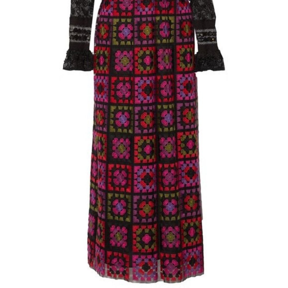 Anna Sui Embroidered Formal Dress - Picture 2 of 5